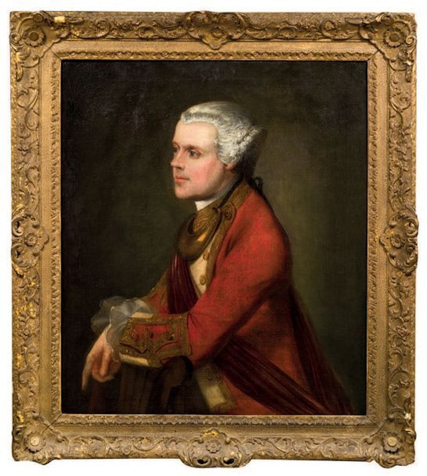 Portrait of man in red jacket by French School