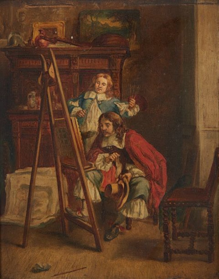 Painting lesson by French School