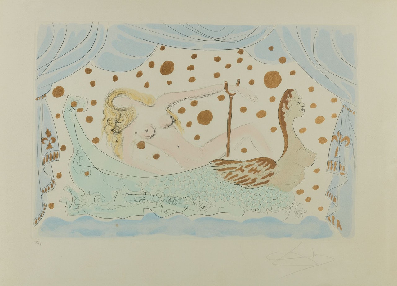 Nude in the bath by Salvador Dali