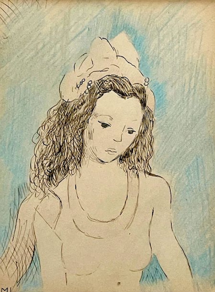 Young woman with a hat by Marie Laurencin