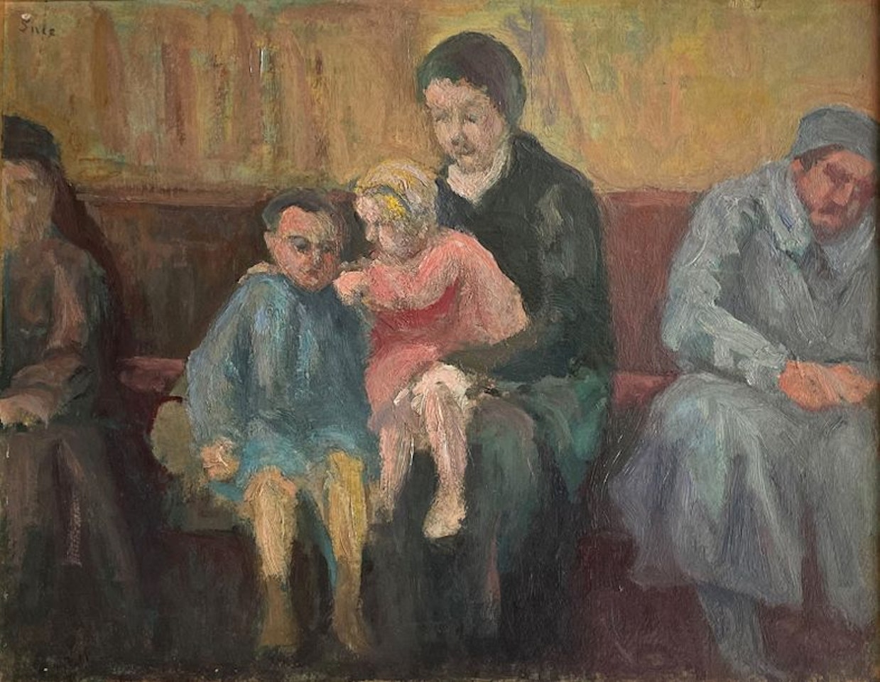 Interior of an animated wagon by Maximilien Luce