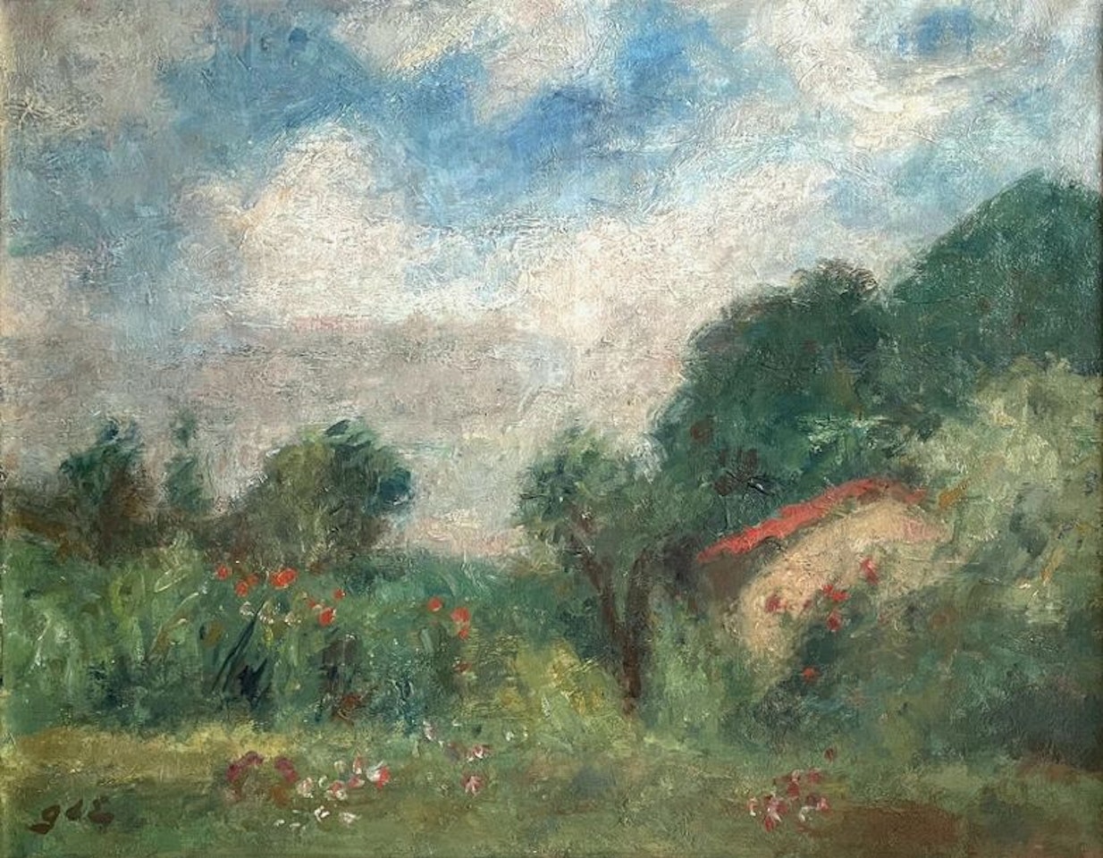 House with poppies by Georges d’Espagnat