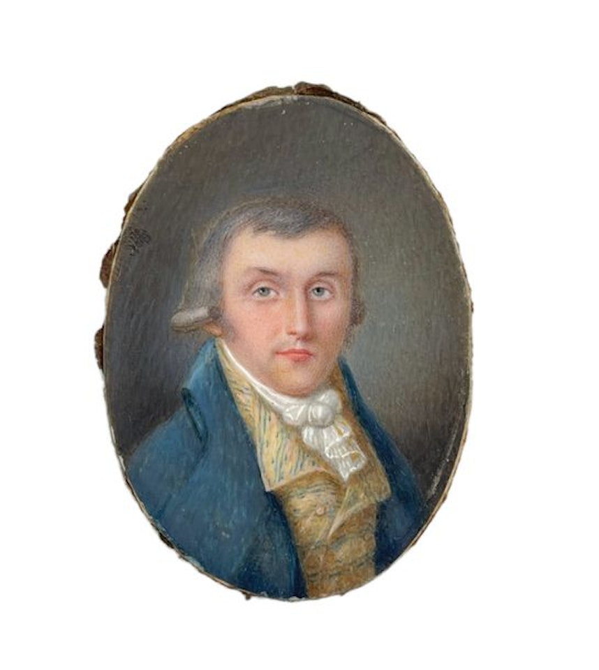 Portrait de gentilhomme à l"habit bleu by French School