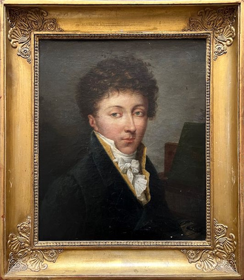 Portrait of a man with a piano by French School