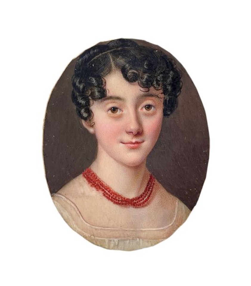 Jeune femme au collier de corail by French School