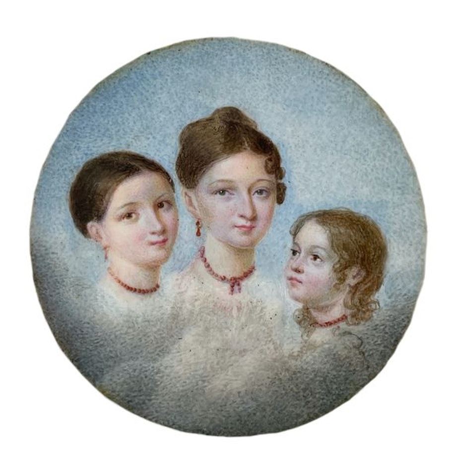Portrait de famille, trois filles by French School