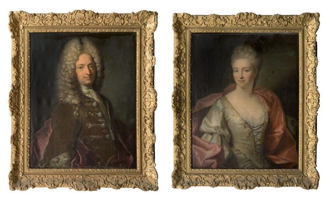 Portrait of Marie Pasquier and Jean de la Croix, Knight and Lord of Laval Pair of paintings by French School