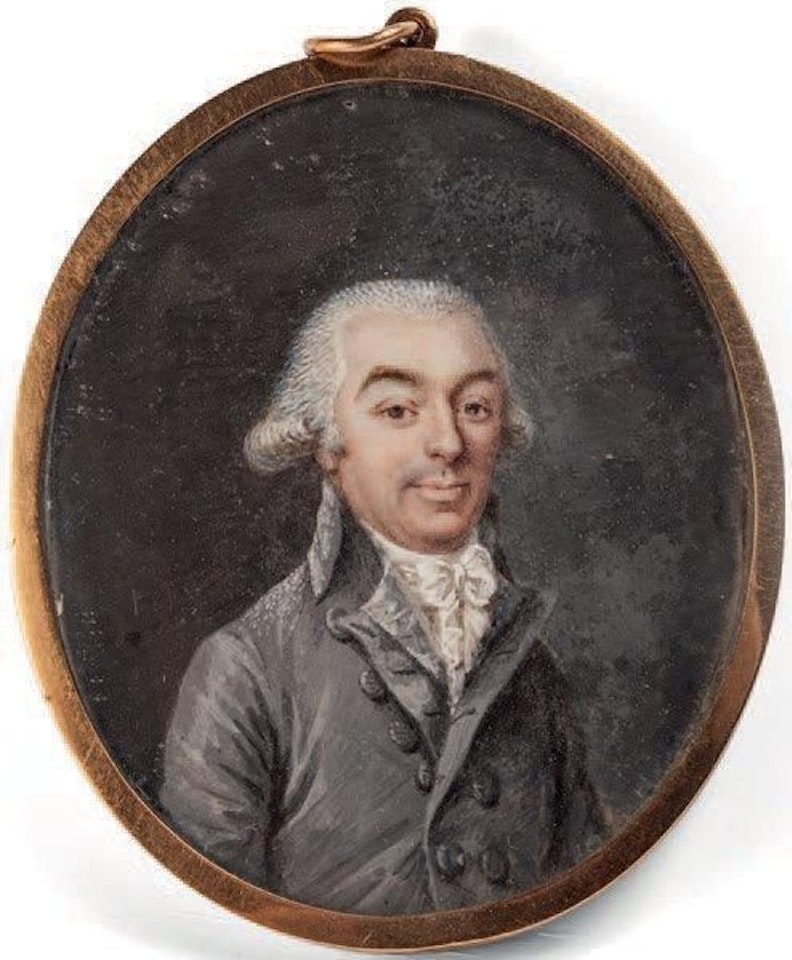 “Portrait of a man in a gray coat” by French School