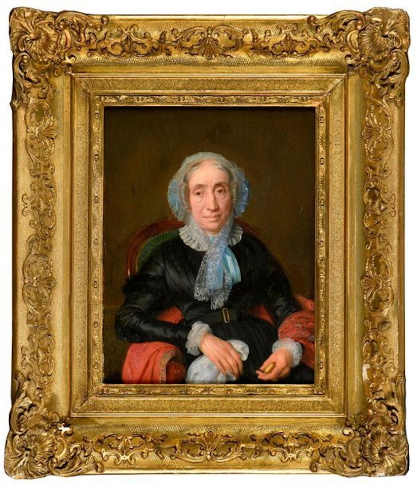 Portrait de femme à la robe noire by French School