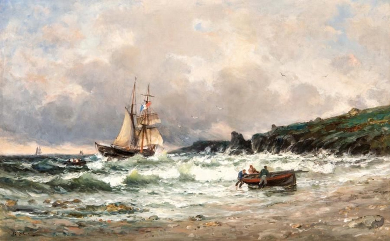 Landing in heavy weather by Jean Baptiste Olive