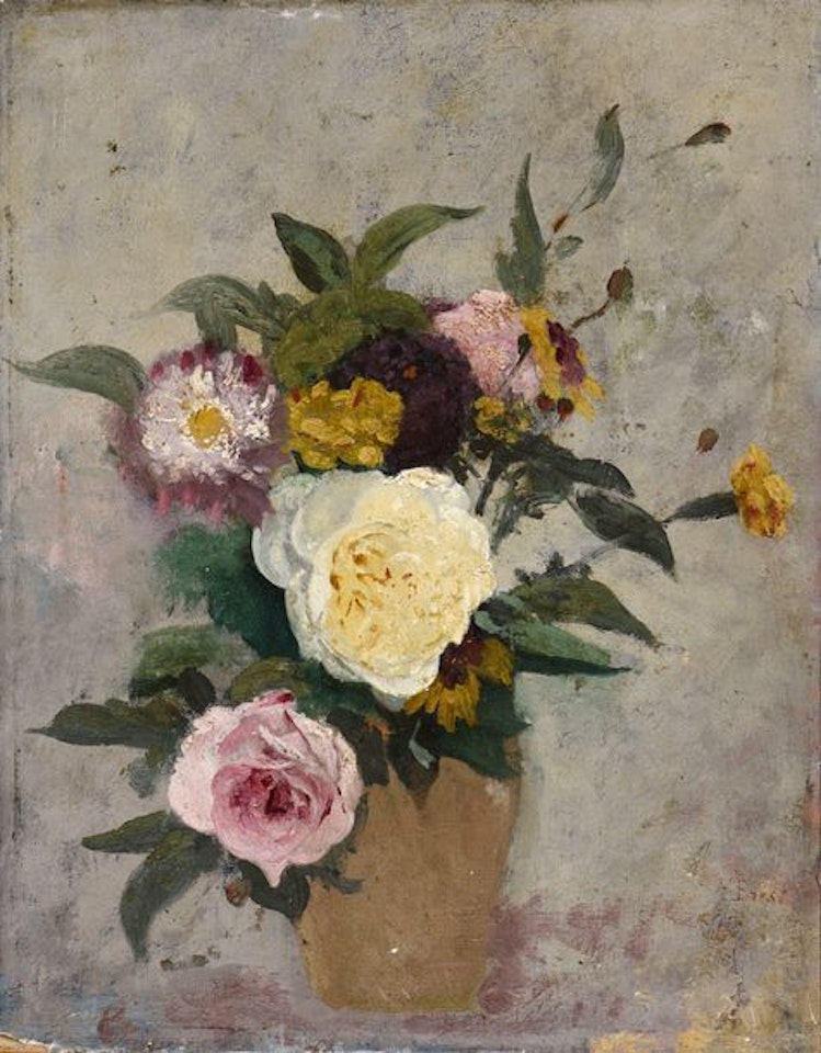 Bouquet of flowers, study by Germain-Fabius Brest