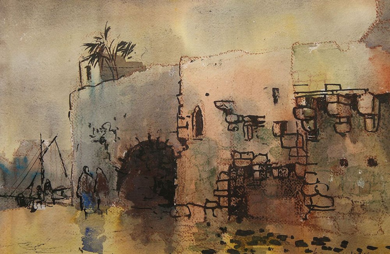 FIGURES OUTSIDE A RUIN by Kenneth Webb