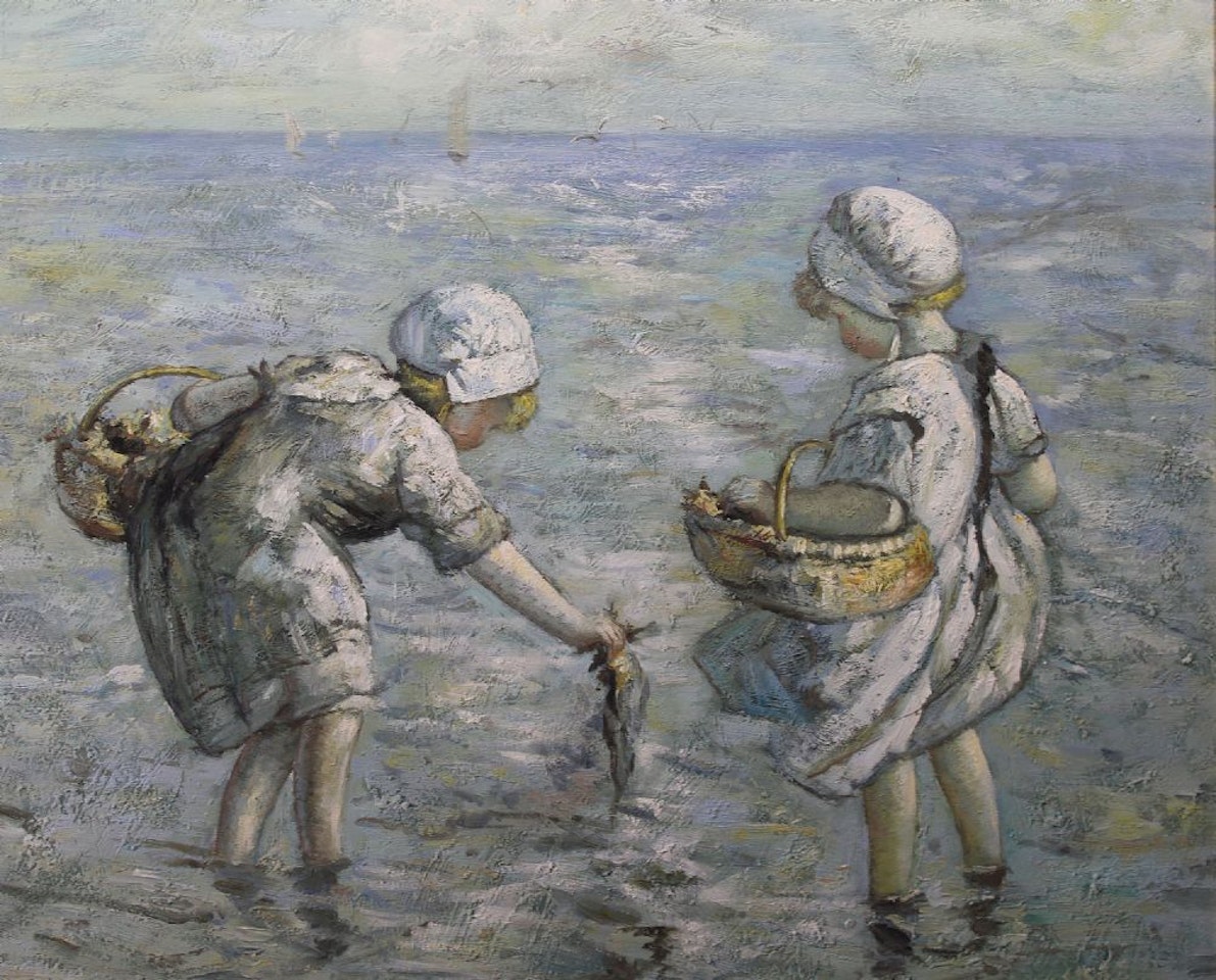 CHILDREN SHRIMPING by English School