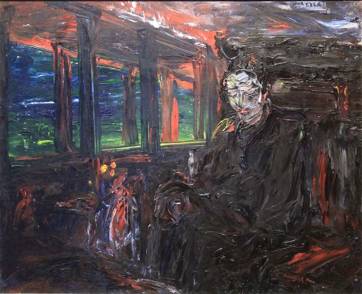 MAN IN A TRAIN THINKING by Jack Butler Yeats
