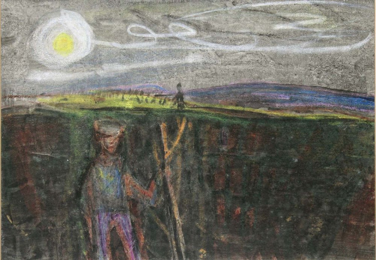 JOE"S BOG Crayon by Gerard Dillon