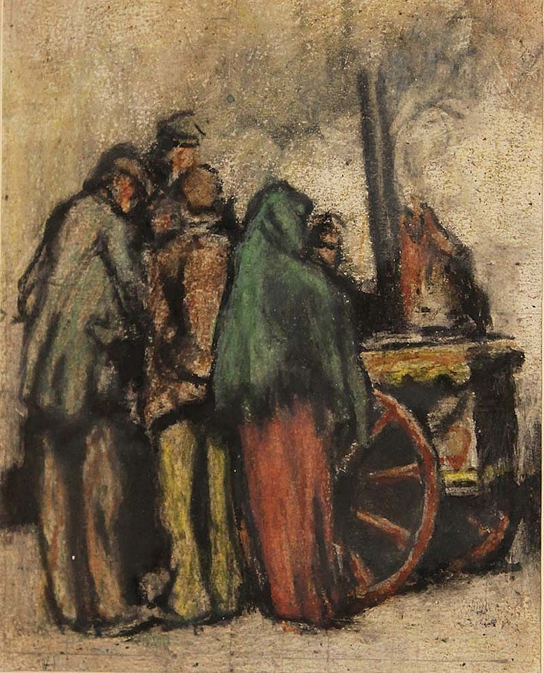 GATHERED AROUND THE THRESHER  by William Conor