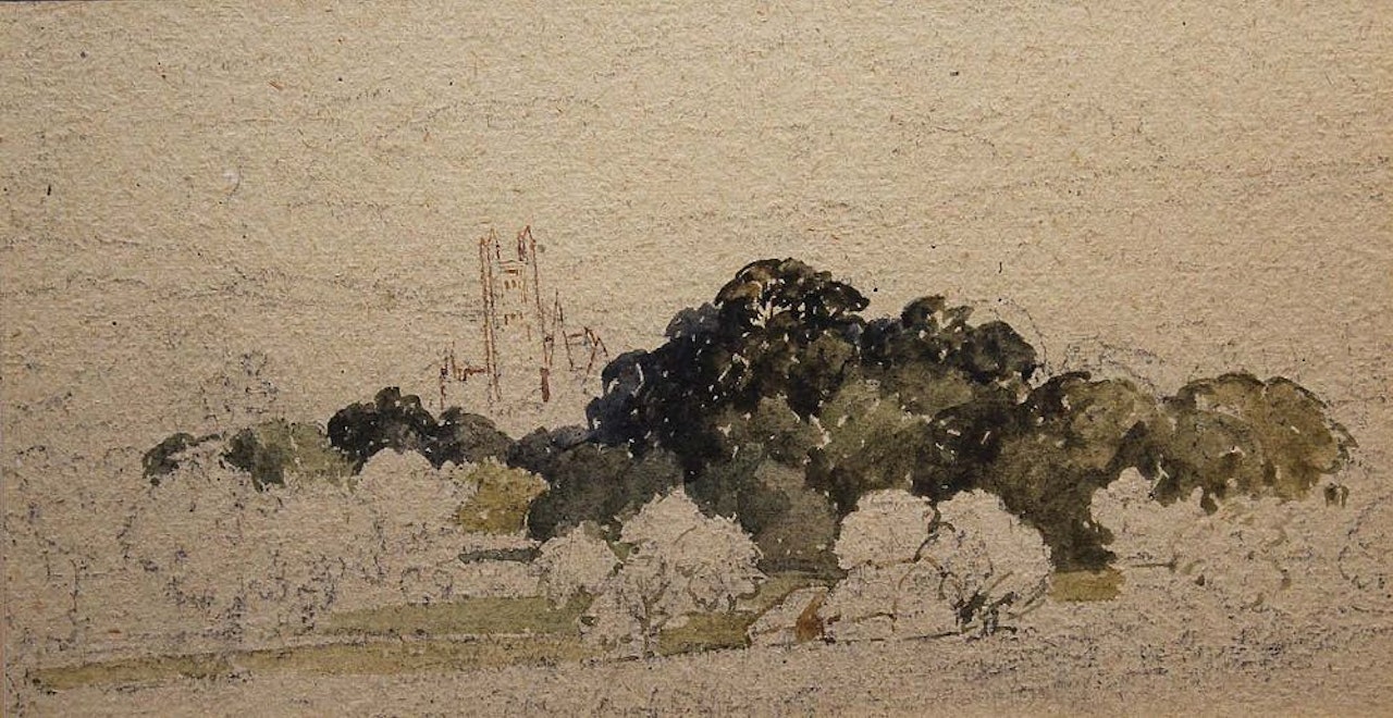 VILLAGE LANDSCAPES (A PAIR) by English School