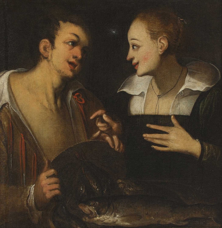 The fish seller by Italian School