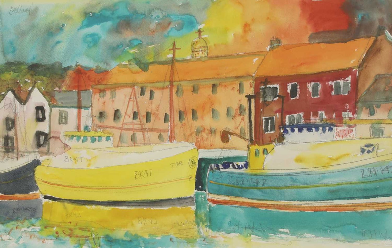 "Harbour scene - BK47" by John Bellany