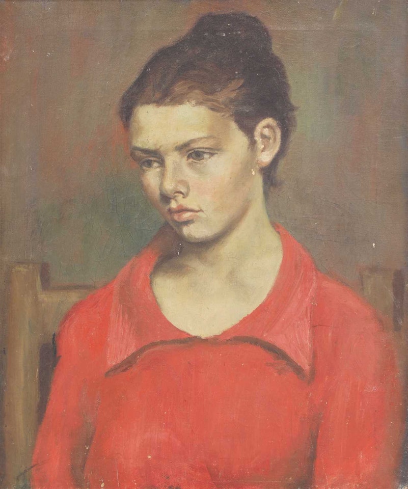A YOUNG GIRL IN RED by English School