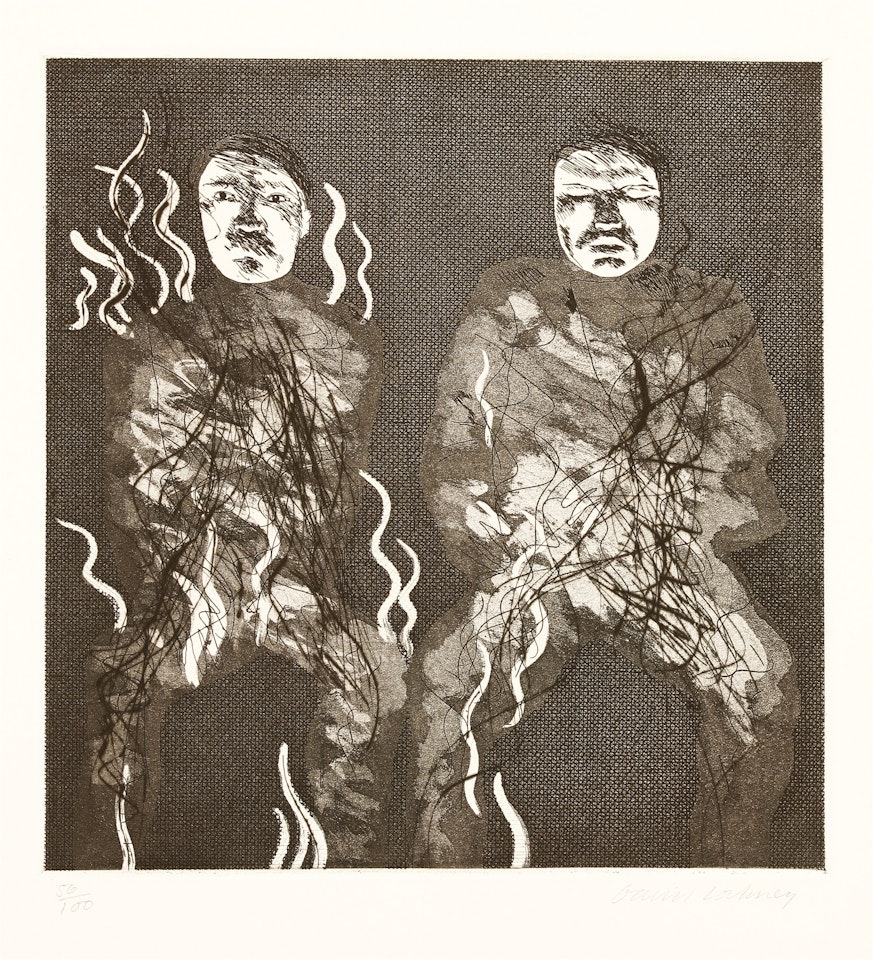 CORPSE ON FIRE (TOKYO 88) by David Hockney