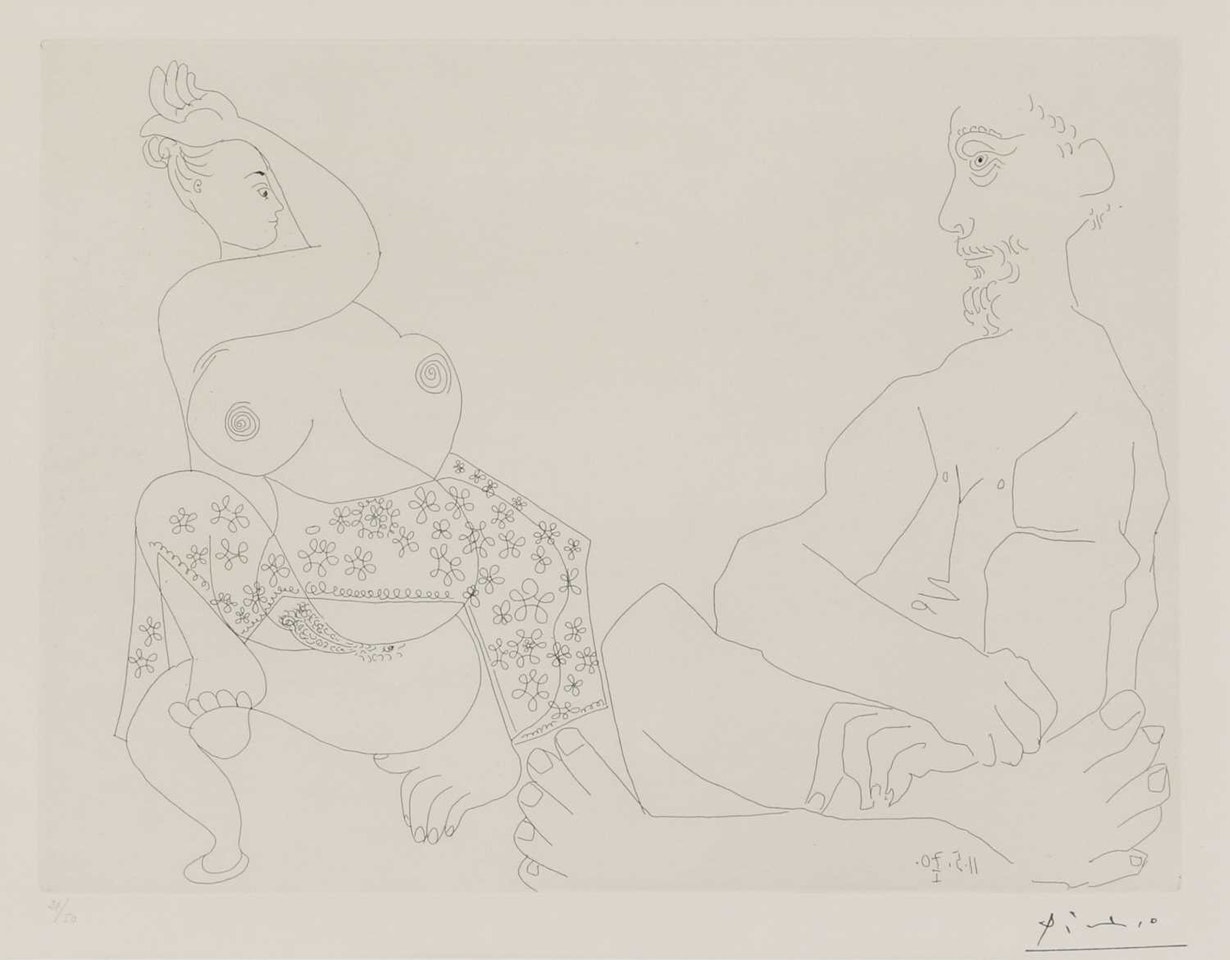 "Danse du ventre devant homme impassible" (Bloch 1898) by Pablo Picasso