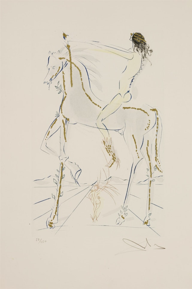 BELOVED IS AS FAIR AS A COMPANY OF HORSES (MICHLER/LÖPSINGER 475) by Salvador Dali