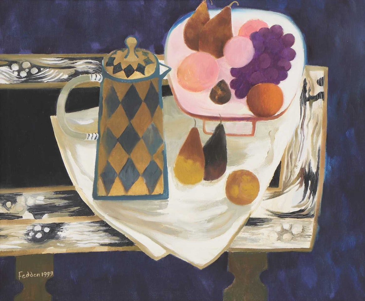 Still life with a coffee pot by Mary Fedden