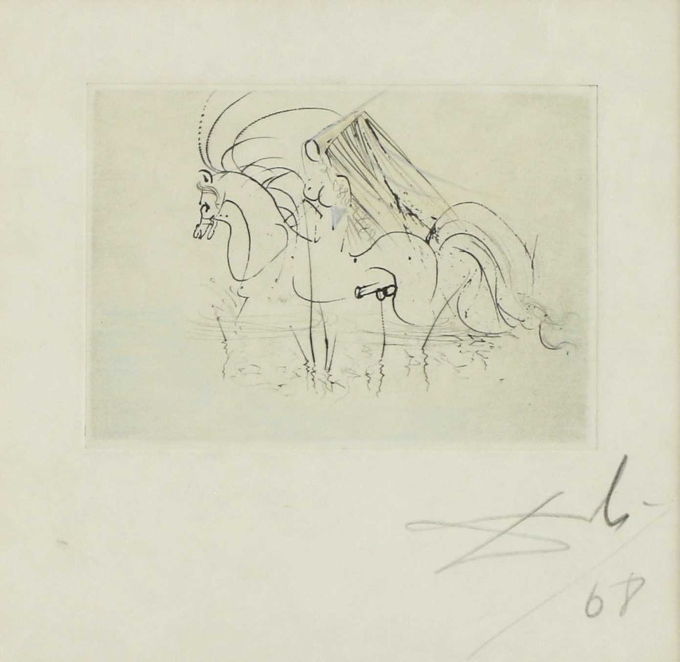 Nude on a stallion by Salvador Dali