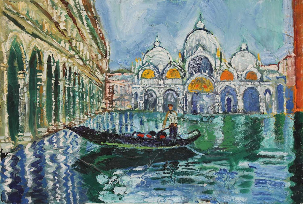 St Mark"s from a gondola, Venice by John Bratby