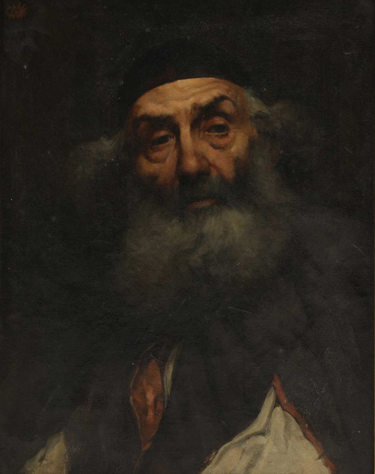 Portrait of a rabbi, bust-length by English School