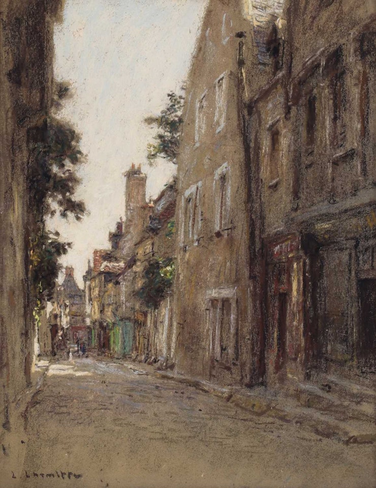 A street in Bourges by Léon Augustin Lhermitte