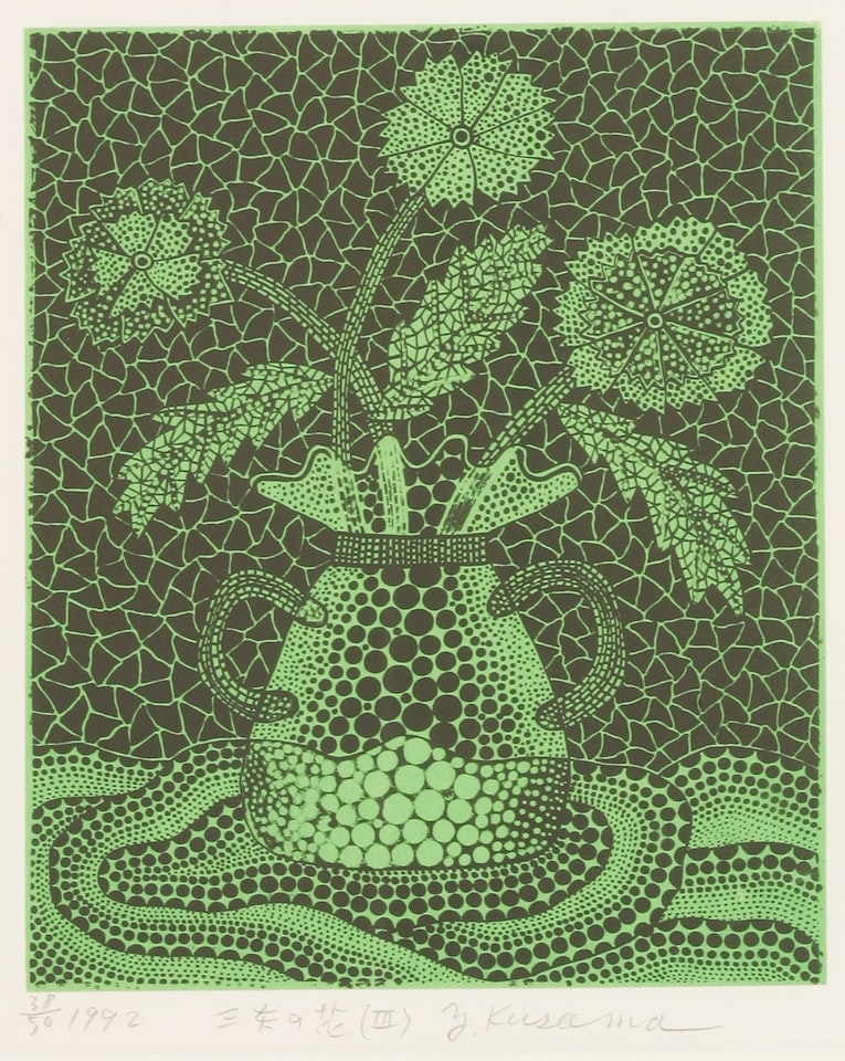 THREE FLOWERS III (KUSAMA 162) by Yayoi Kusama