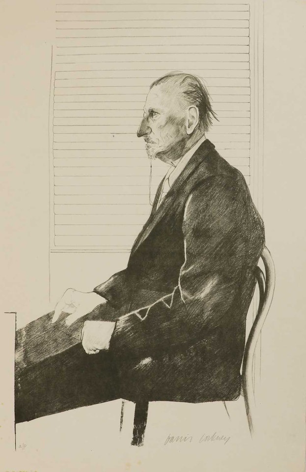 "The Print Collector (Felix Mann)" by David Hockney