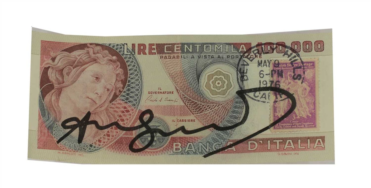 100,000 LIRE BANK NOTE by Andy Warhol