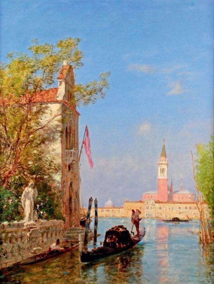 GONDOLA ON A CANAL IN FRONT OF SAN GIORGIO MAGGIORE (Venice) OR VENICE, THE FRENCH GARDENS by Félix Ziem