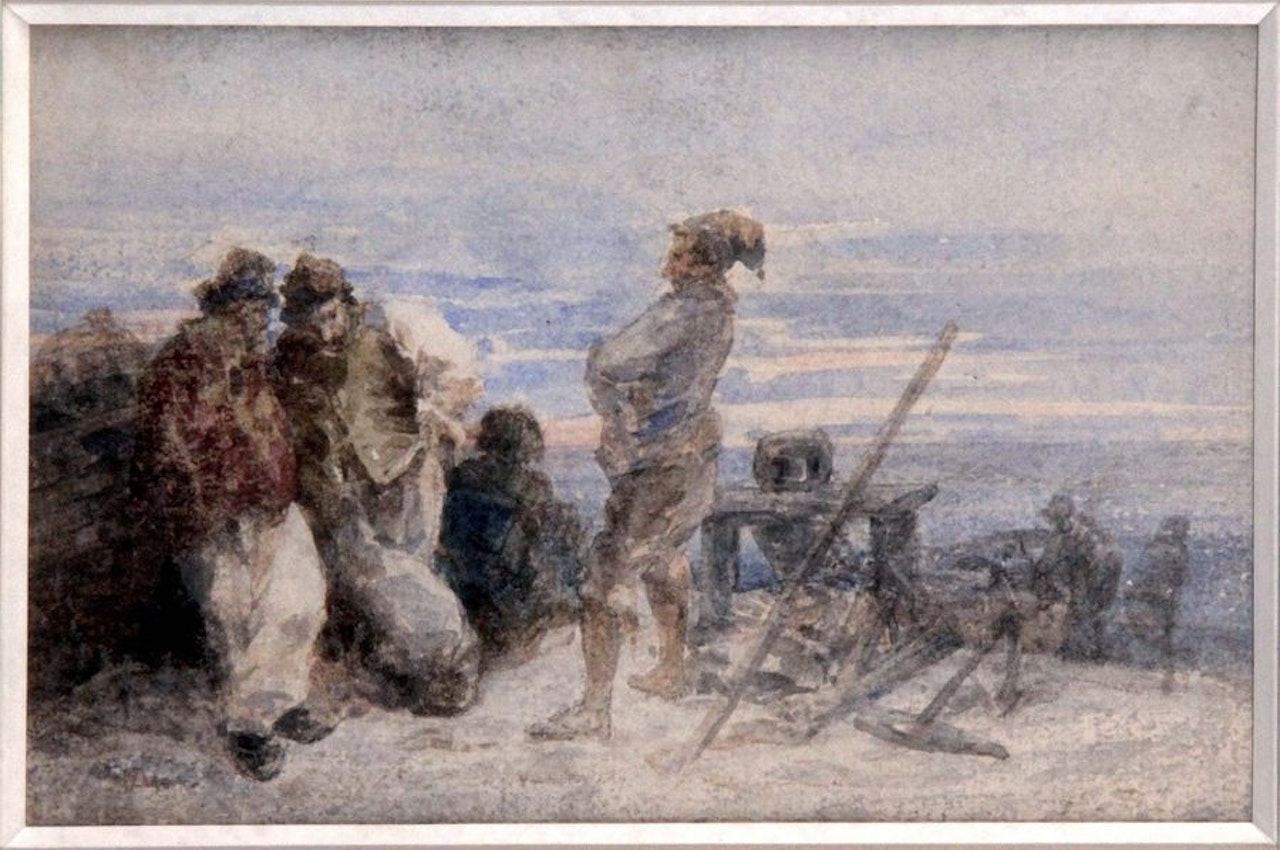 Fisherman on the shore near Honfleur by Eugène Boudin
