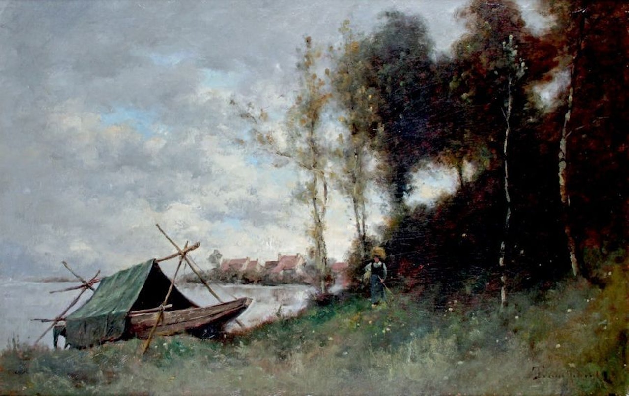 BOATS ON THE RIVER by Paul Désiré Trouillebert