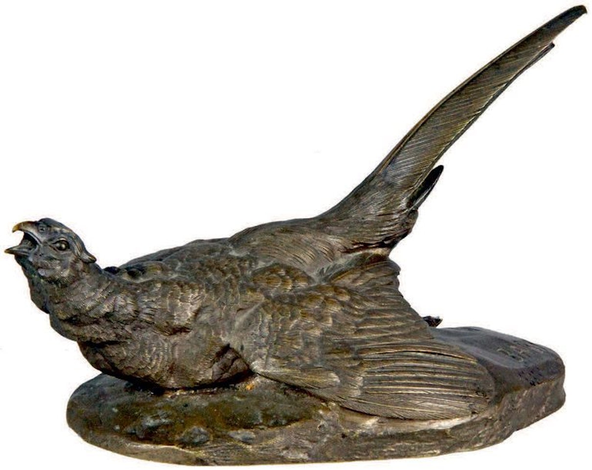 WOUNDED PHEASANT by Antoine-Louis Barye