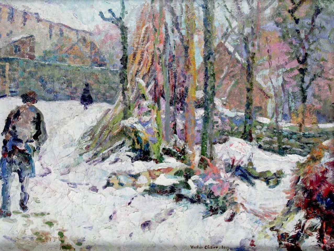 WINTER IN BESSE IN AUVERGNE by Victor Charreton