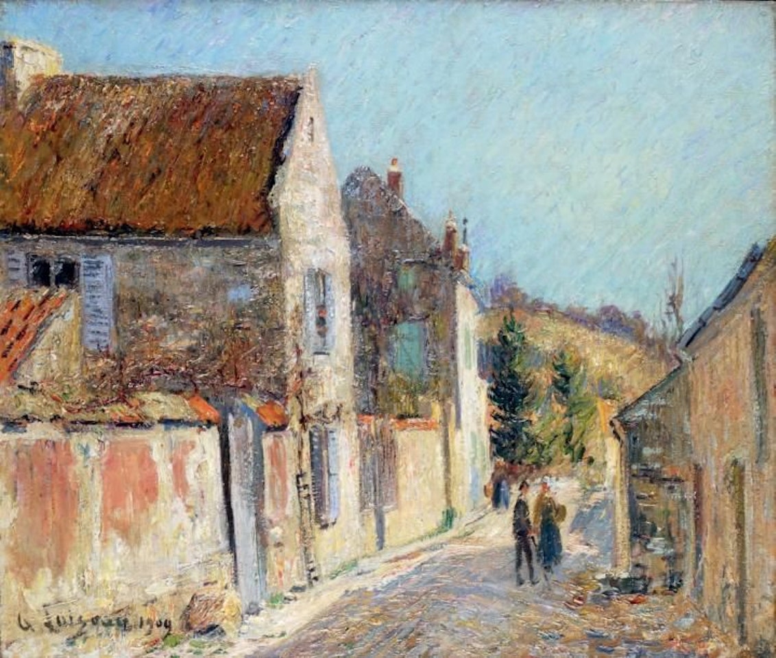 LIVELY VILLAGE STREET by Gustave Loiseau