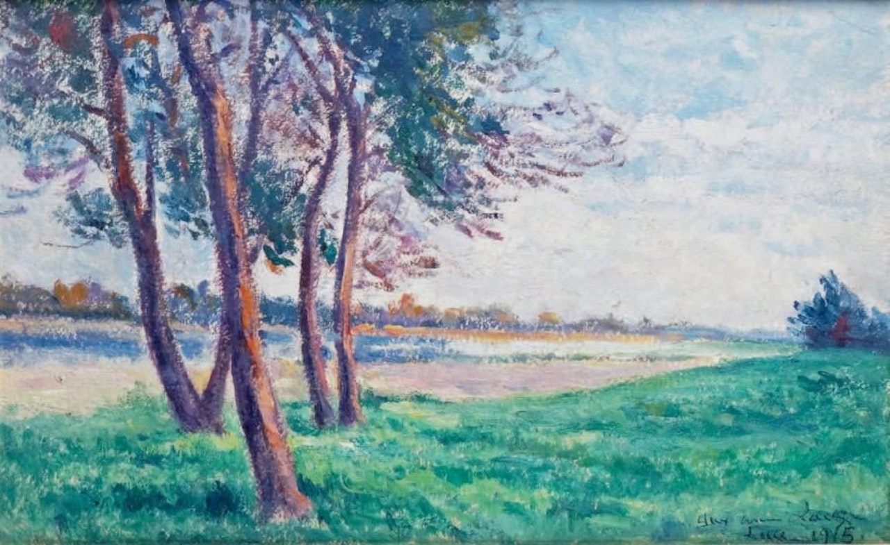 BOARDS OF THE LOIRE IN SAINT-AY by Maximilien Luce