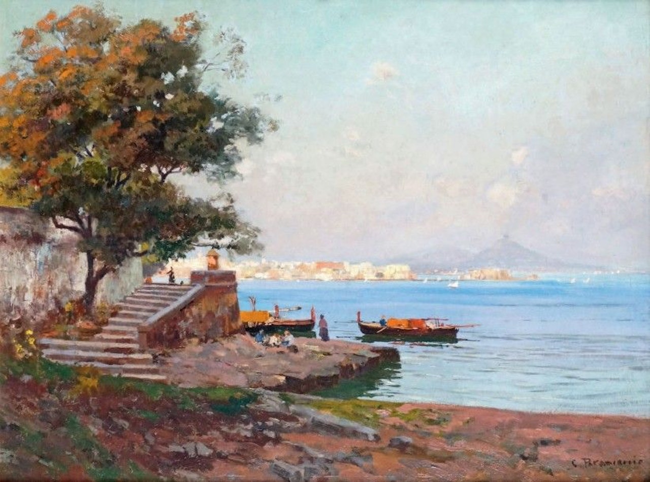 FISHERMEN IN THE BAY OF NAPLES by Carlo Brancaccio