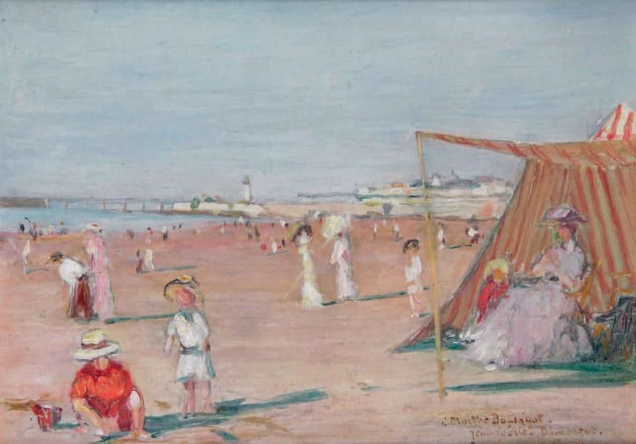 BEACH SCENE AROUND BORDEAUX by Jean Gabriel Domergue
