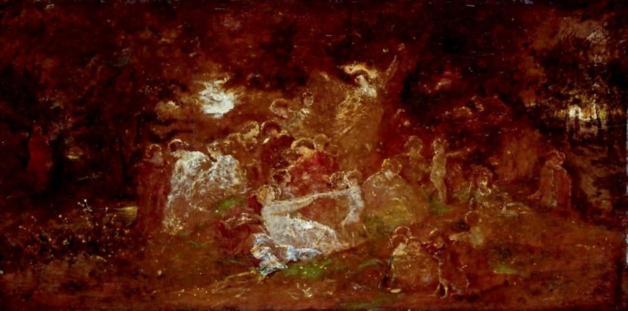 ROUND IN THE GARDEN by Adolphe Monticelli