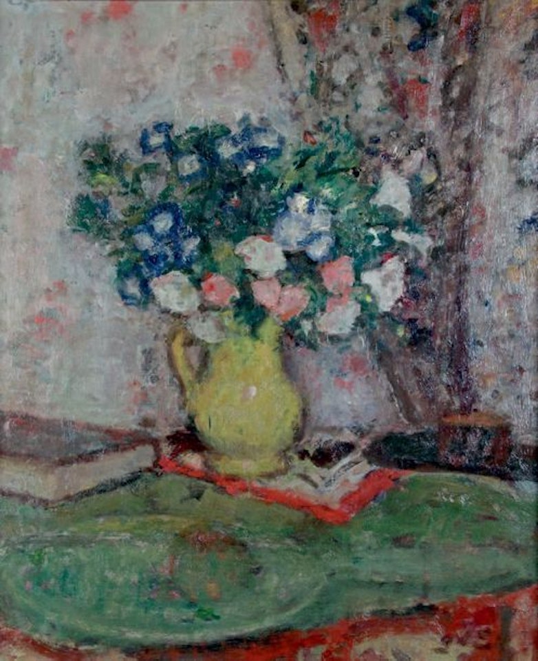 STILL LIFE WITH FLOWERS AND BOOK by Georges d’Espagnat