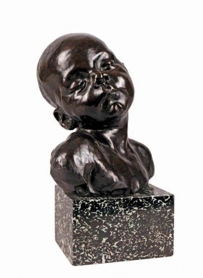 BUST OF SLEEPING BABY by Aime Jules Dalou