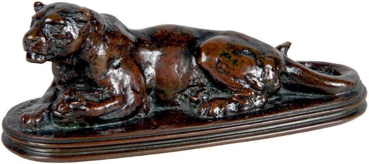 LYING PANTHER by Antoine-Louis Barye