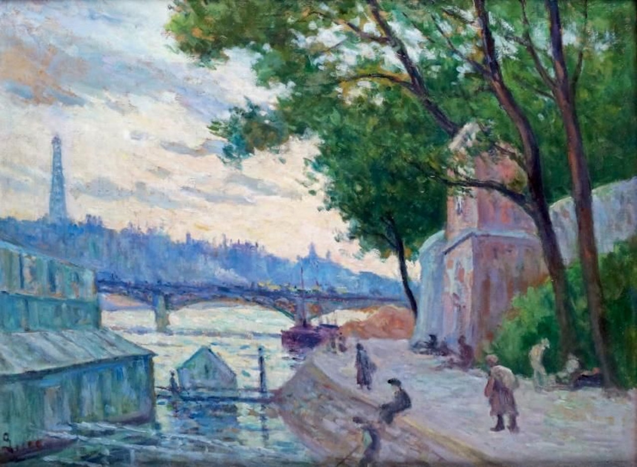 PARIS, THE SEINE, BATEAUX-LAVOIRS by Maximilien Luce
