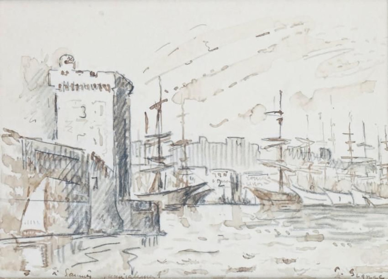 MARSEILLE, THE PORT ENTRANCE AND THE SAINT-JEAN TOWER by Paul Signac